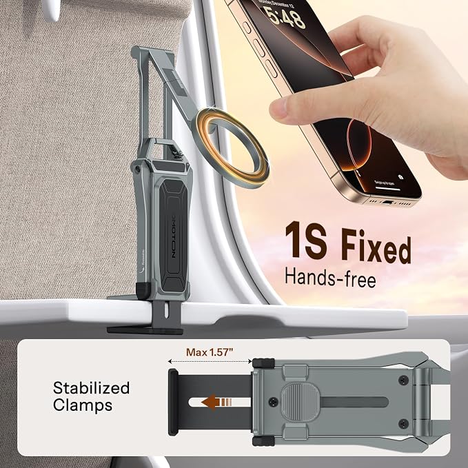 OMOTON TP02 360°Rotating for MagSafe Tripod Mount, Adjustable Aluminum Magnetic