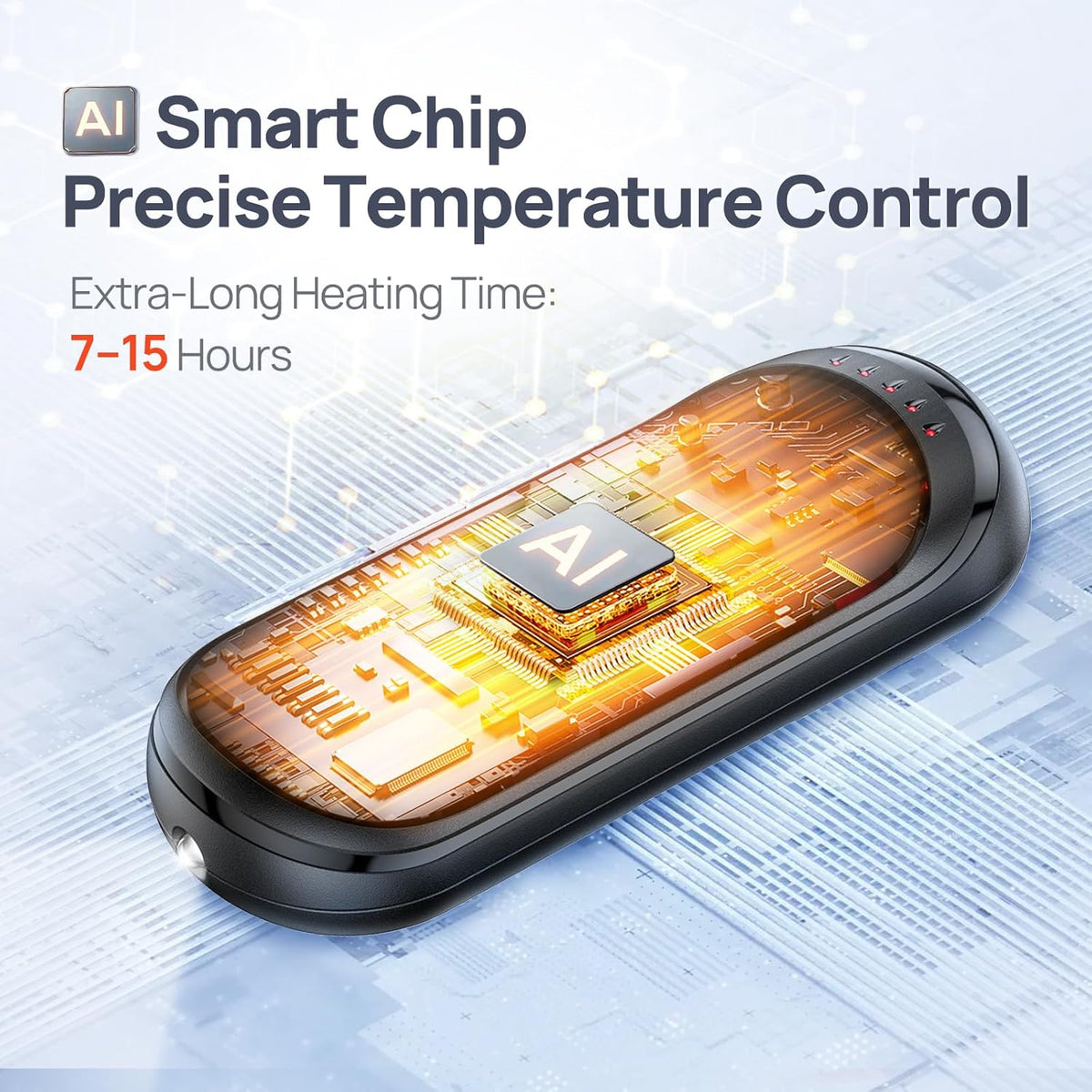 Skiennix Rechargeable Hand Warmers - 6000mAh Portable 2-in-1 Electric Warmers for Outdoor Use | Ideal for Camping & Hunting