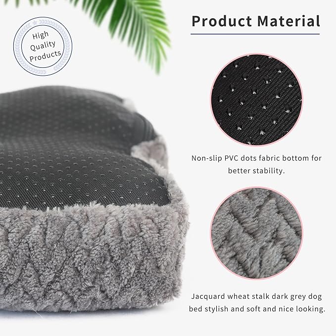 Dog Bed for Small Dogs Washable Dog Crate Bed for Dog Cages 22 inch Small Dog Bed Anti-Slip Waterproof Mute Base Warming Cozy Soft Pet Pupp, Dog Pillows for Small Dogs Tire Printing Dark Grey