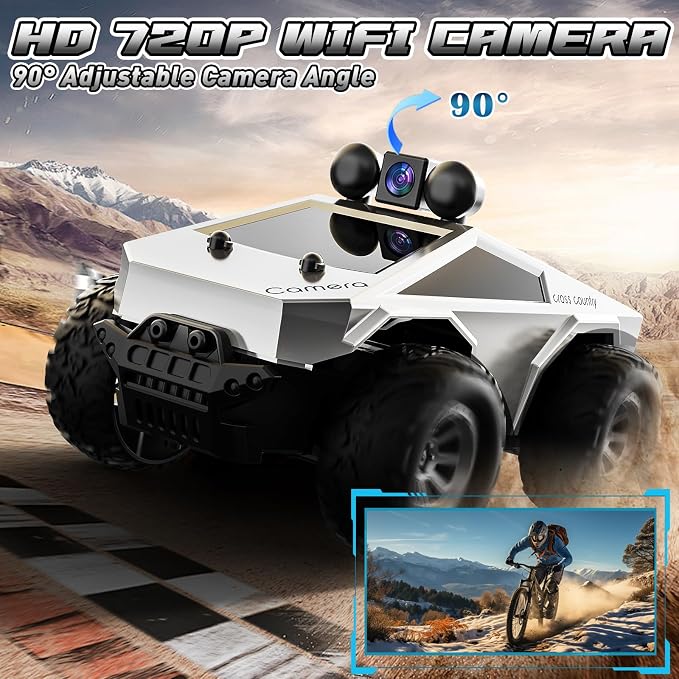 RC Cars with Camera Remote Control Truck with 720P HD FPV Camera, All-Terrain