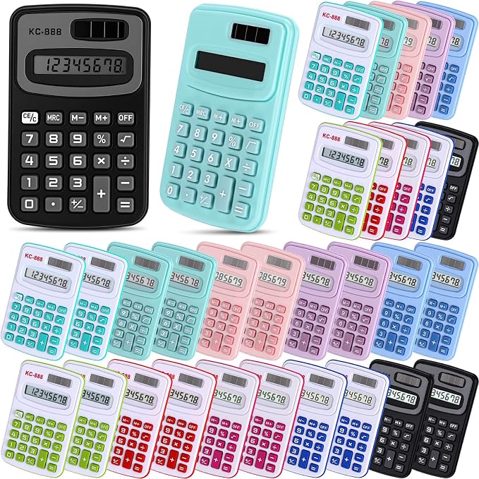 Flutesan 30 Pack Pocket Calculator Small Battery Powered Bulk Mini Size 4
