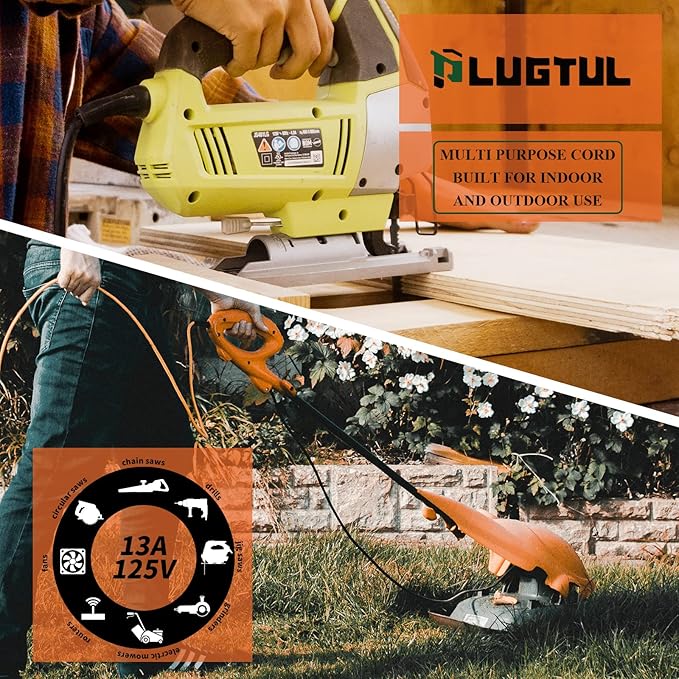 Outdoor Extension Cord 200 FT Waterproof, 16/3 Gauge Heavy Duty 3 Prong Extension Cord, 10A 1250W SJTW, ETL Listed, Great for Garden and Home, Orange