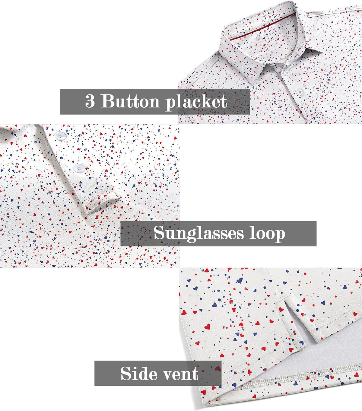 ZITY Men's Golf Polo Shirt - Short Sleeve Moisture-Wicking Performance | Casual Print Patterns