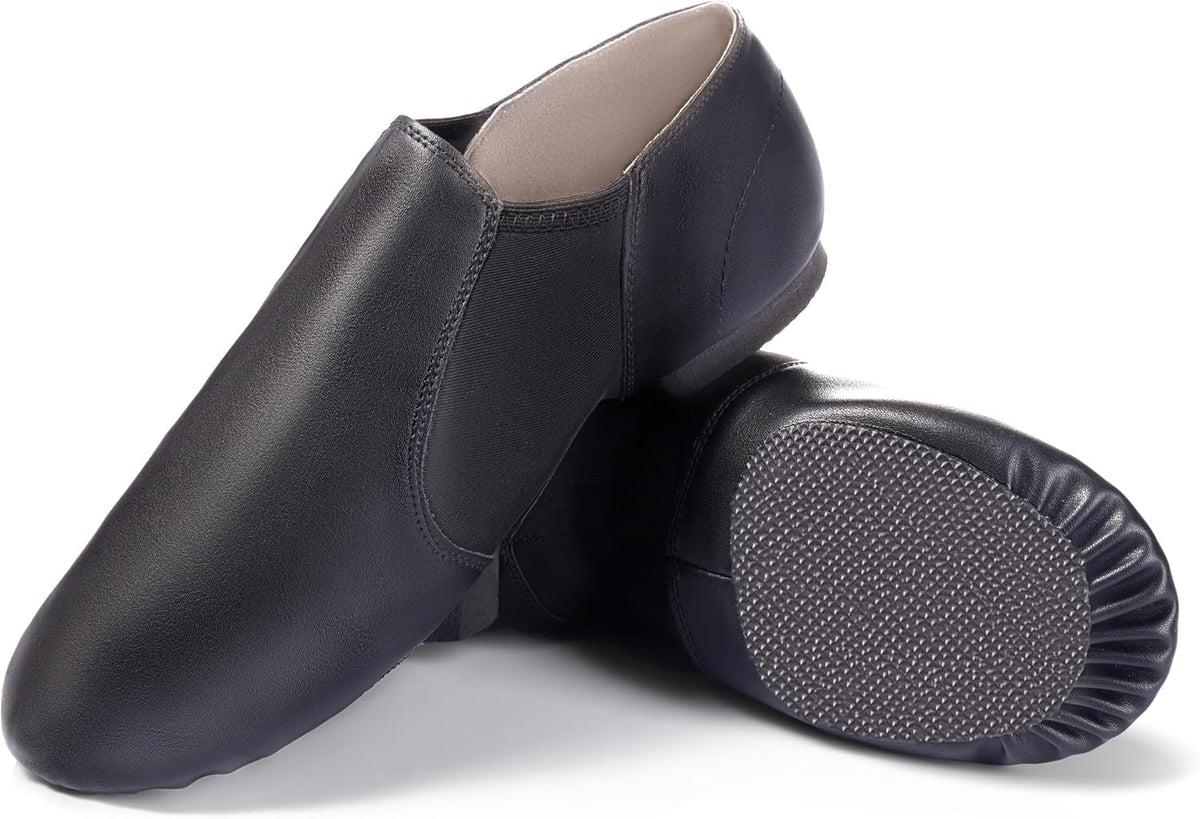 Skiennix Jazz Shoes - PU Leather Slip-On Dance Shoes for Kids | Toddler to Big Kid Sizes