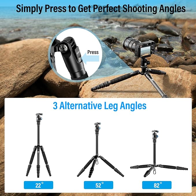 Sirui Compact Traveler 5C Tripod 54.3 inches Lightweight Carbon Fiber Travel