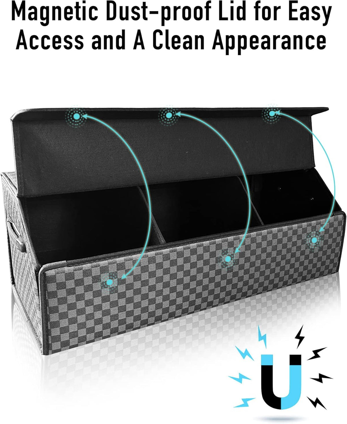Fyzeoty Car Trunk Organizer for SUV and Sedan, Blue-Gray, 29.5 inches