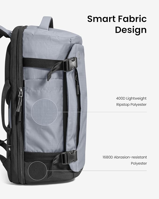 tomtoc Travel Backpack 40L, TSA Friendly Flight Approved Carry-on Luggage Hand