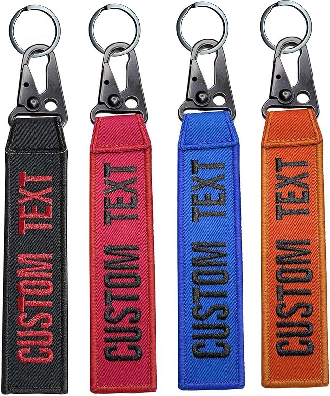 Graceful life Personalized keychain, custom name number tag, key ring accessories, embroidery keyring for luggage，crate，belt，gear，keyring，car key chain