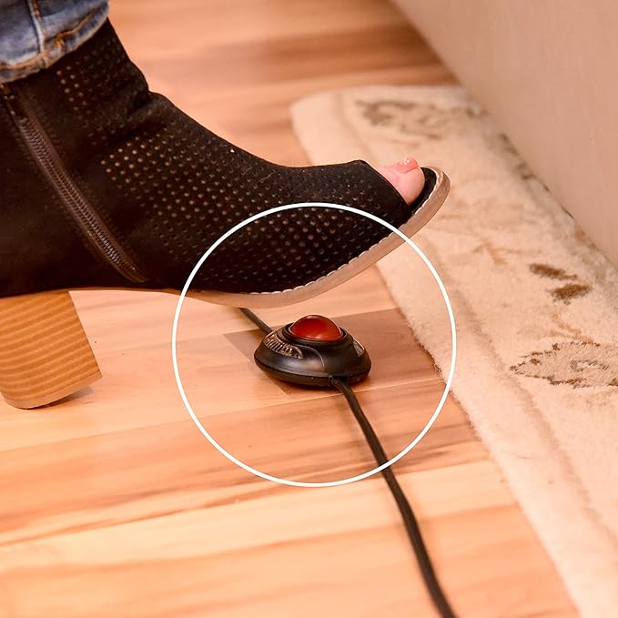 3 Outlet Extension Cord with Hand/Foot Switch and Light Indicator with Safety Twist-Lock, 16/2, Black, UL Listed