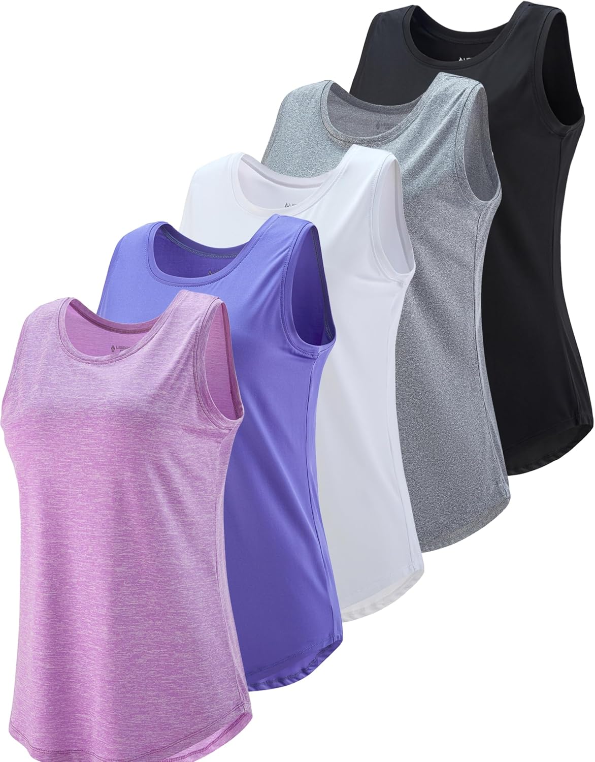 Skiennix 5 Pack Women's Workout Tank Tops - Wide Straps Athletic Sleeveless Shirts for Yoga & Tennis