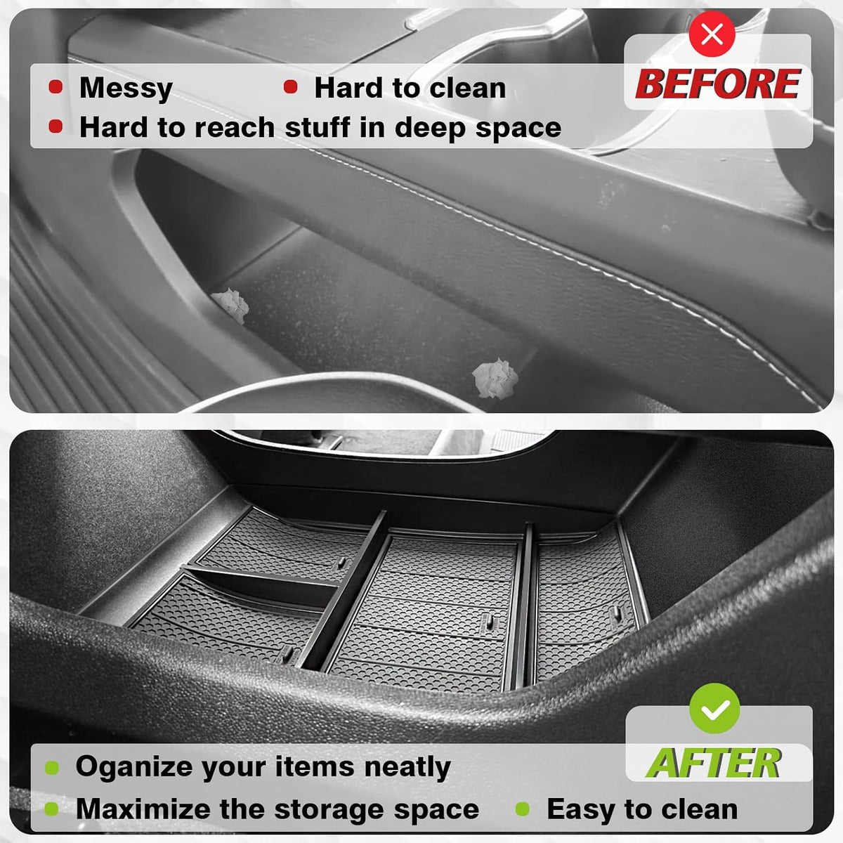 Muslogy Lower Console Organizer for 2024-2026 GMC Acadia/Chevy Traverse