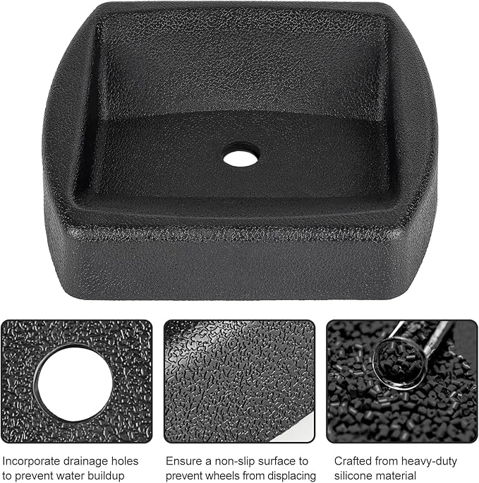 Jack Wheel Chock, Heavy Duty Reinforced Dual Trailer Swirl Jack Caster Wheel Dock, Rubber Double Wheel Chock for Caravans and Trailers Camper Tent