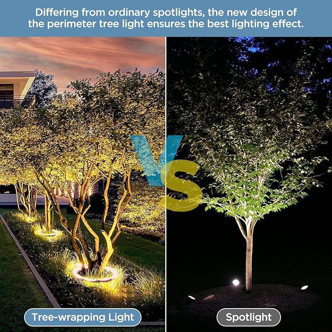Gardencoin Outdoor Ring Tree Lights, 72W LED Landscape Uplighting