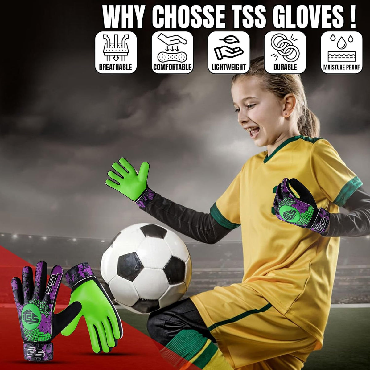 Regine Switzerland Soccer Goalie Gloves - Youth & Adult Football Keeper Gloves with Double Wrist Protection & 4mm Anti-Slip Grip