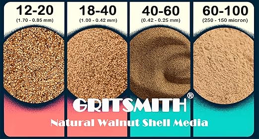 60-100 Grit Premium Ground Walnut Shell Media (5 LBS / 2.3 KG) - Ultra Fine Grit for Tumbling, Blasting, Vibratory, Polishing, Deburring, Exfoliant