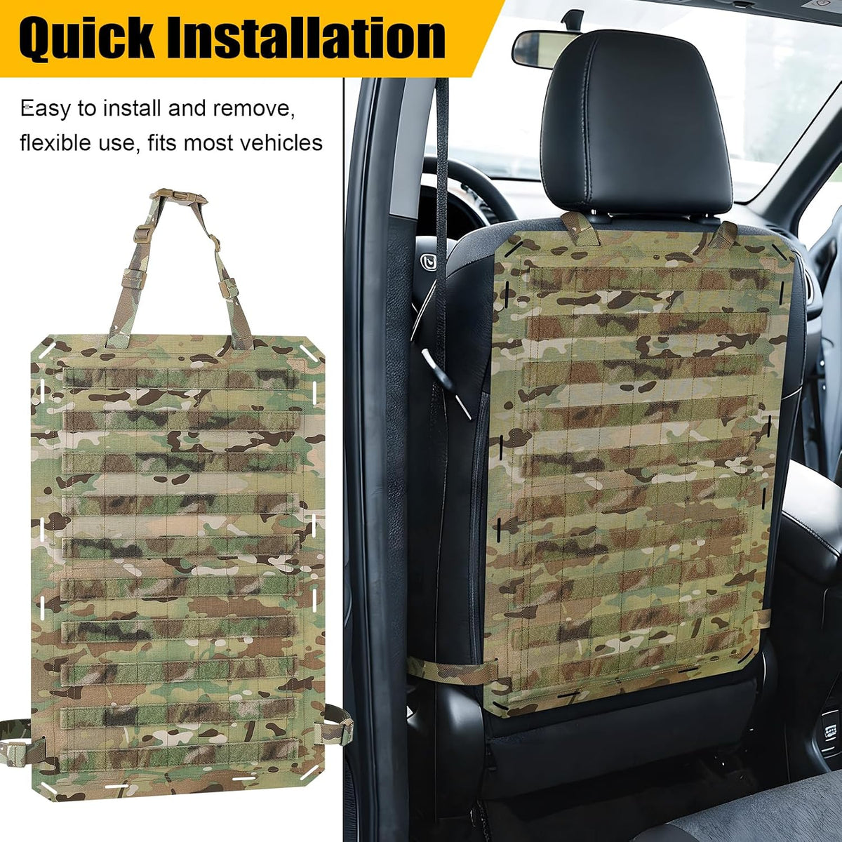 Molle Panels for Car Back Seat, Tactical Seat Back Organizer Covers for Vehicles Truck, Tactical Car Accessories Foldable for Universal Automotive (MC-Foldable)