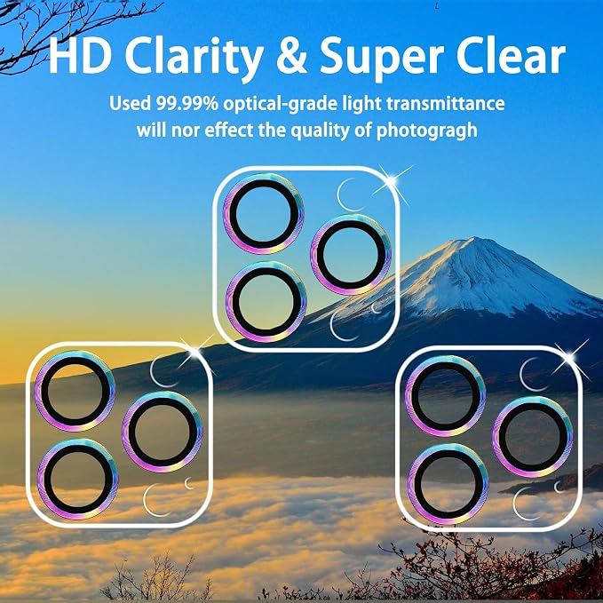 Dengduoduo 3 Pack Tempered Glass Camera Lens Protector