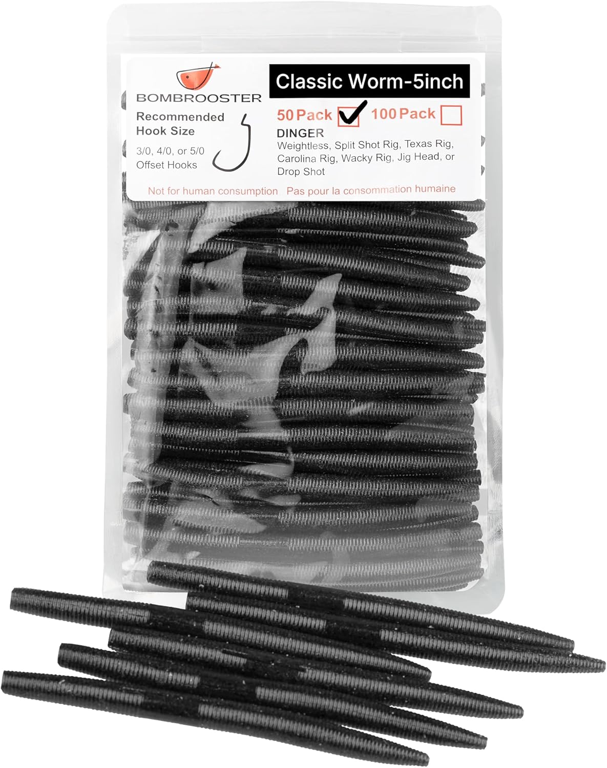 Senko Worms Kit - 30/50/78/100 Pcs Soft Plastic Fishing Lures | 4"/5" Salt-Impregnated for Bass Fishing