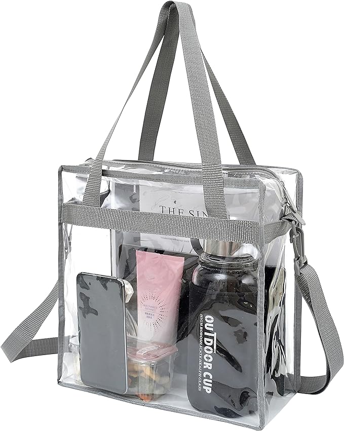 BAGAIL Clear Bags 12x6x12 Stadium Approved Clear Tote Bag