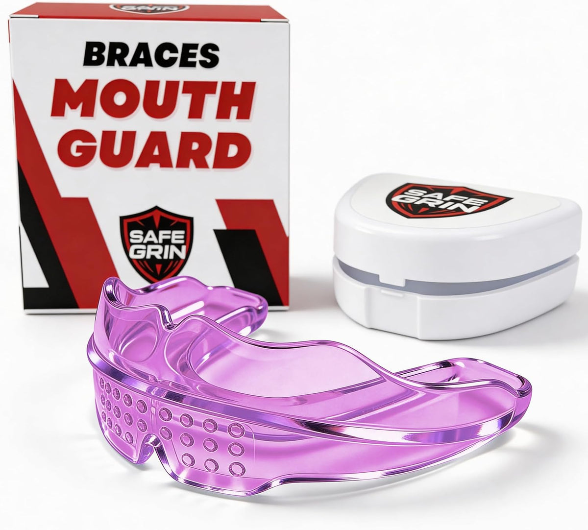 Skiennix Mouth Guard - Premium Silicone Teeth Protection for Sports | Youth & Teens (Pink, Braces-Friendly)