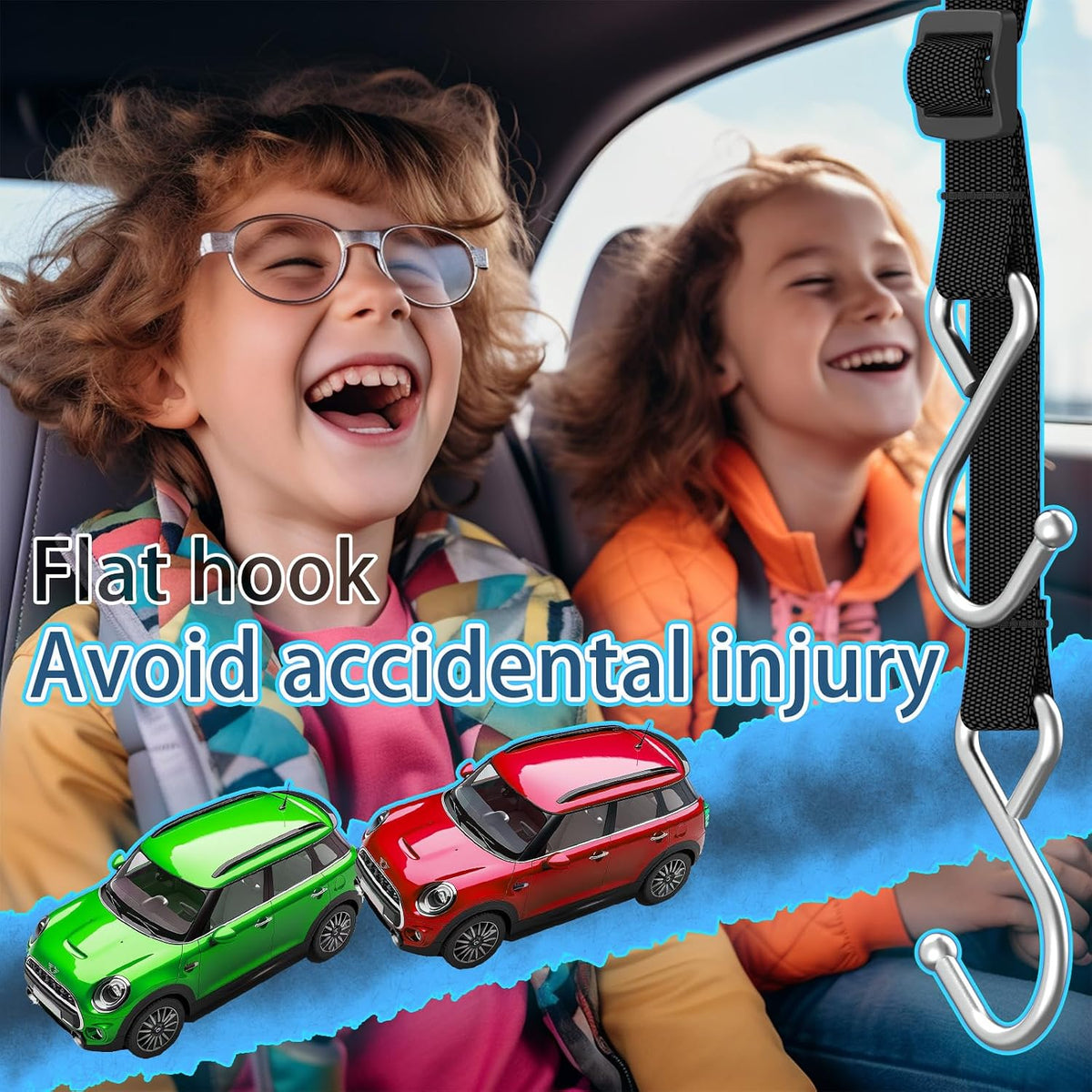 Car Seat Headrest Hooks, 2 Packs