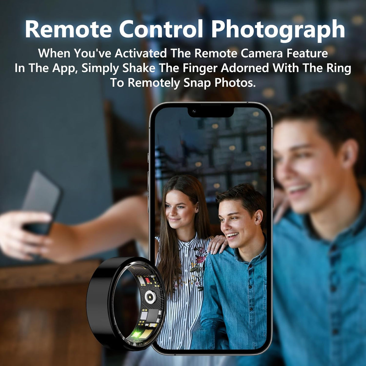 Skiennix Smart Health Ring - Fitness Tracker for Men & Women | Yellow, Size 10
