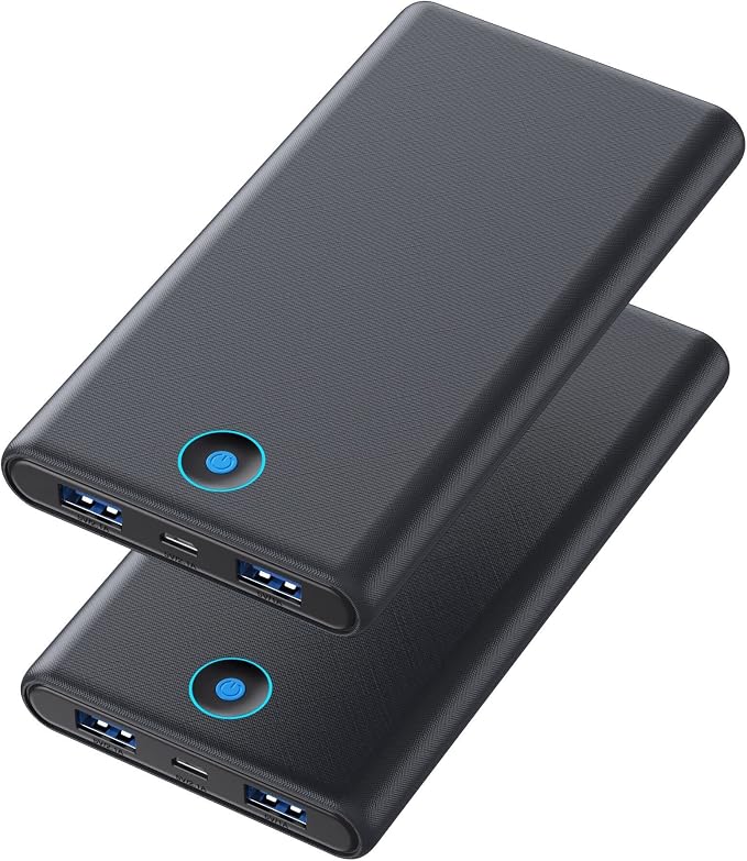 [2-Pack] Portable Charger Power Bank 20000mAh,Ultra Slim Fast Charging Battery Pack with Dual USB Outputs,Travel Essential Portable Phone Charger for iPhone 17/16/15/14/13/12/X,Galaxy S24, Android etc