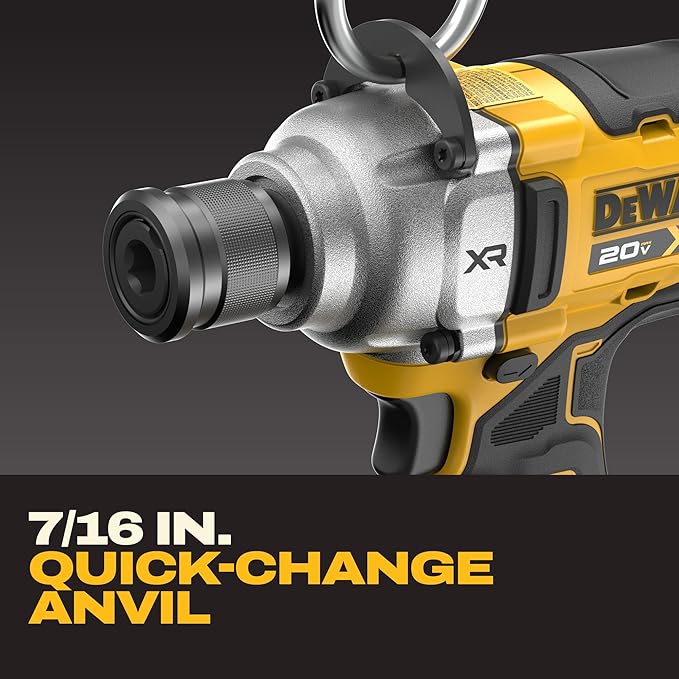 DEWALT 20V MAX XR Impact Wrench Cordless 7/16 inch Brushless Impact Gun, 4-Mode Speed Selection Including Timber Screw, Tool Only (DCF937B)