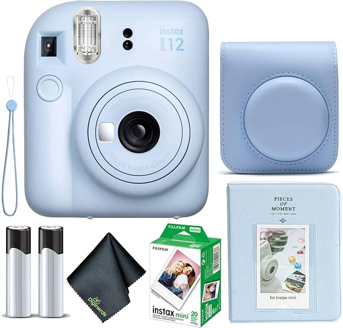 Fujifilm Instax Mini 12 Instant Camera Pastel Blue Bundle