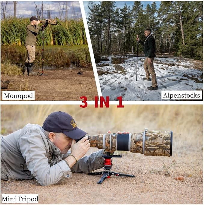 IFOOTAGE Cobra 3 Monopod with Fluid Head, Professional Portable Travel Monopod
