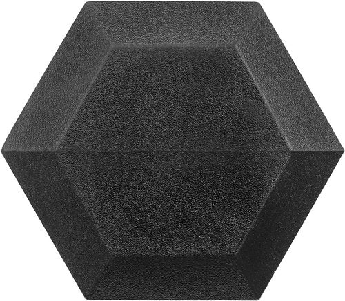 Hex Dumbbells | Rubber Coated Cast Iron Free Weights for Effective Workouts - Black