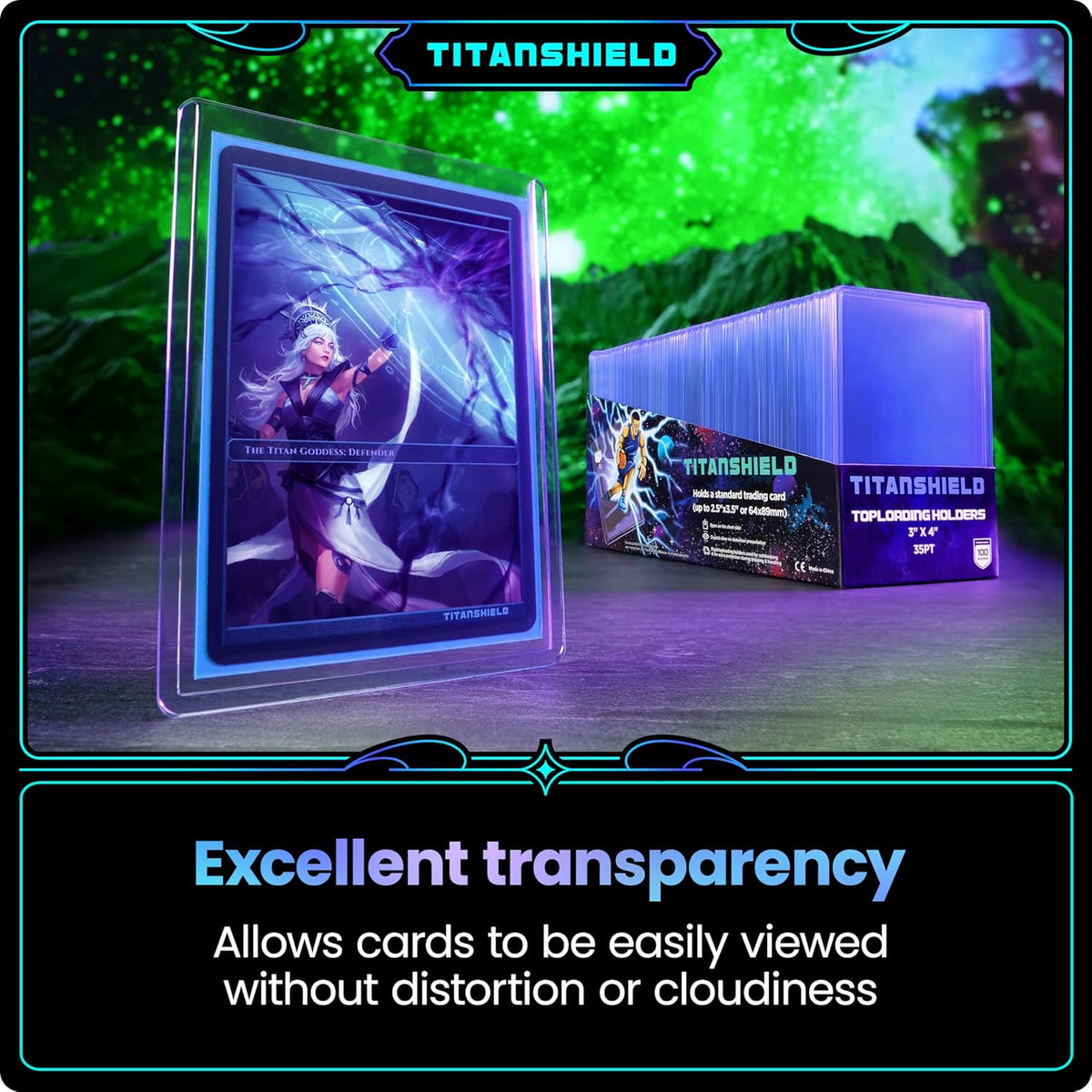 TitanShield Toploader Sleeves - Platinum Quality 3"x4" Card Protectors for Trading Cards (200 ct.)