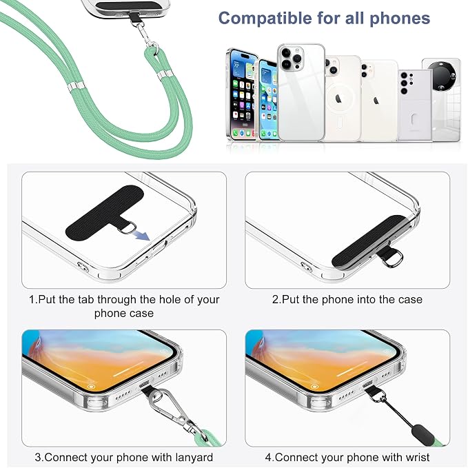 takyu Phone Lanyard, 2 Pack Adjustable Cell Phone Lanyard Crossbody Neck Strap
