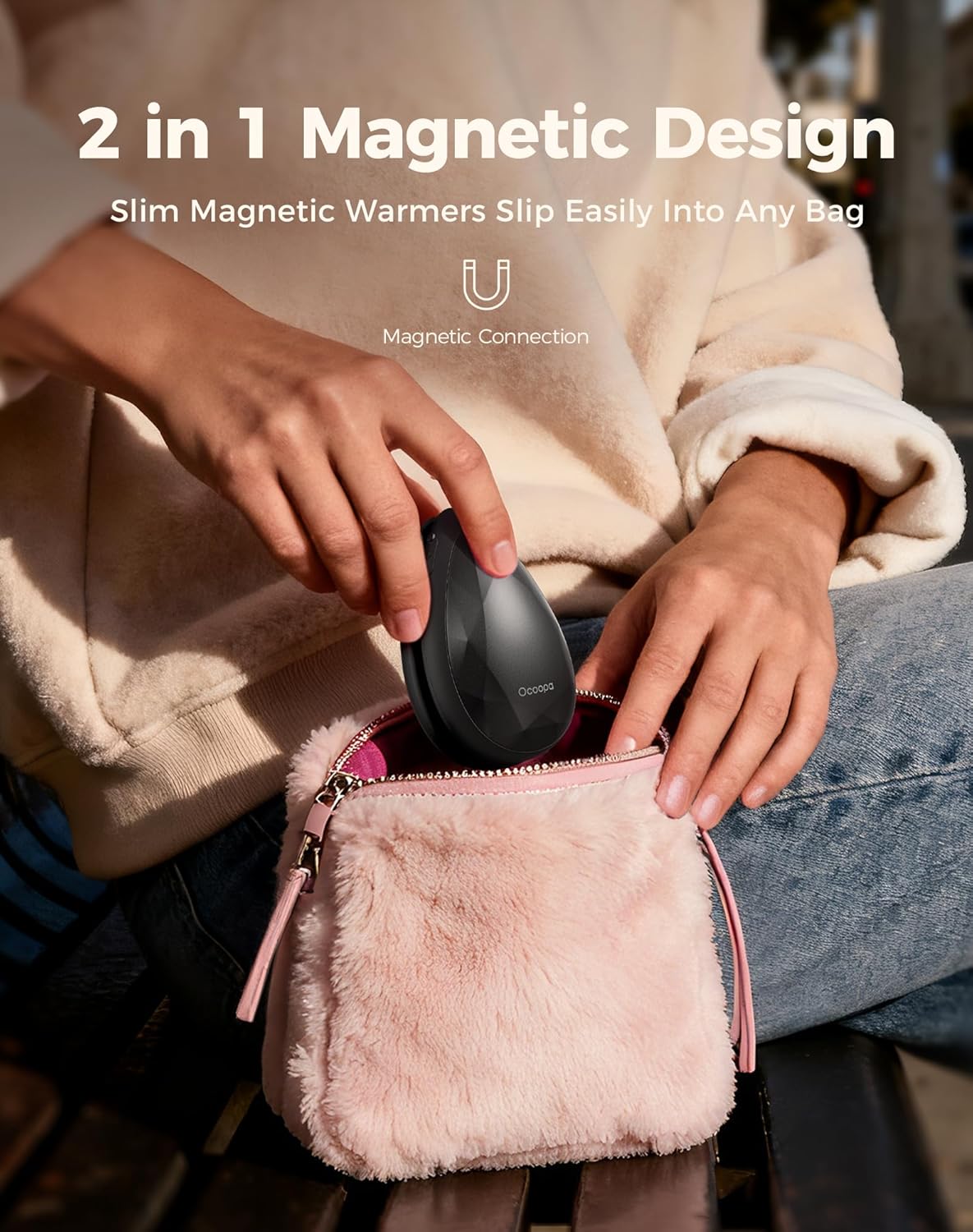 OCOOPA Rechargeable Hand Warmers - Portable Diamond-Shape Electric Heater | 2-Pack for Hiking & Camping