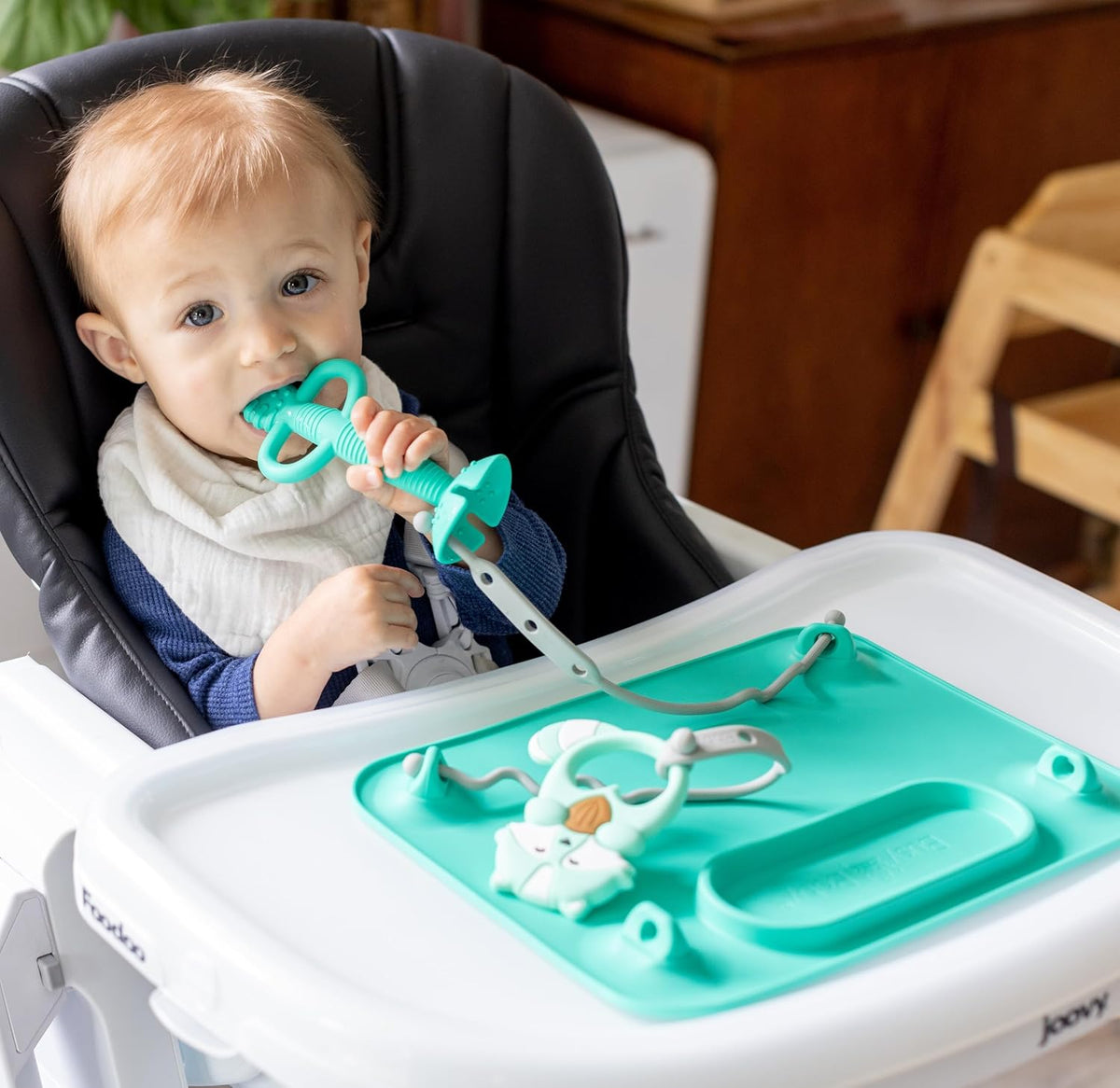 Busy Baby Silicone Mat NEW Suction Cups With 4 Straps (Spearmint)