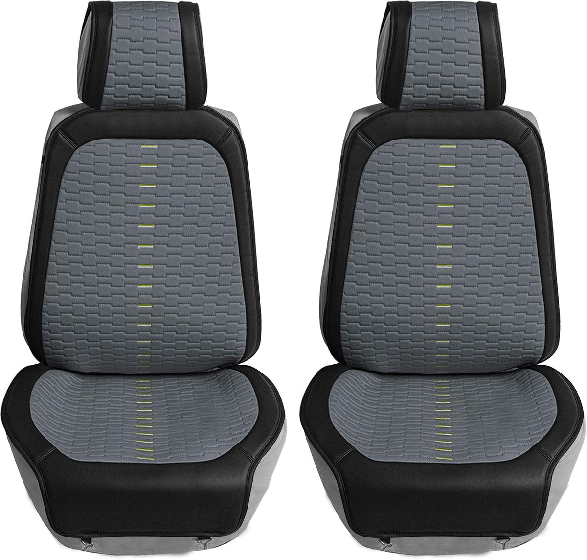 FH Group Front Set Automotive Seat Cushions, Car Seat Covers for Low Back Car Seats, Universal Fit, Airbag Compatible Seat Cover for SUV, Sedan, Van, Gray