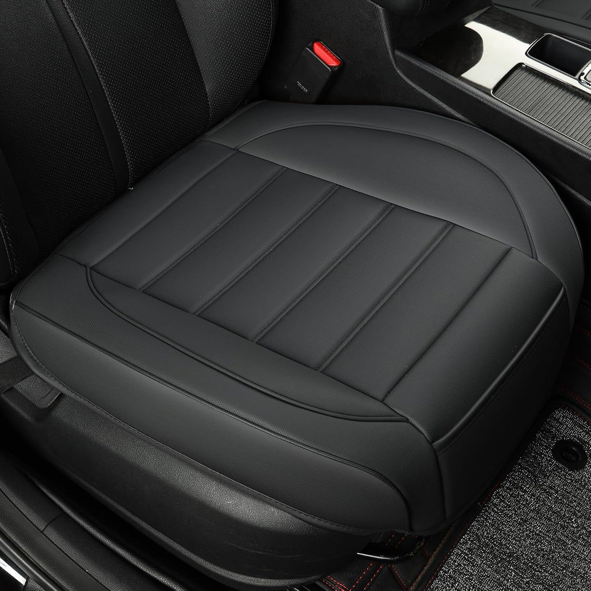 2 Pack Leather Front Car Seat Covers,Bottom Seat Covers for Cars,Driver Car Seat Cover,Luxury Seat Protectors,Waterproof,Full Wrap,for Most Vehicles,Sedan,Truck,SUV(Black)