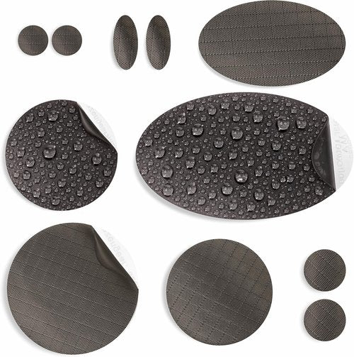 aZengear Repair Patches - Waterproof, Self-Adhesive, Tear-Resistant for Jackets, Tents & More | 11 Pcs, Charcoal Brown