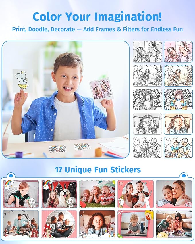 Instant Camera, Dual-Lens Kids Camera Instant Print