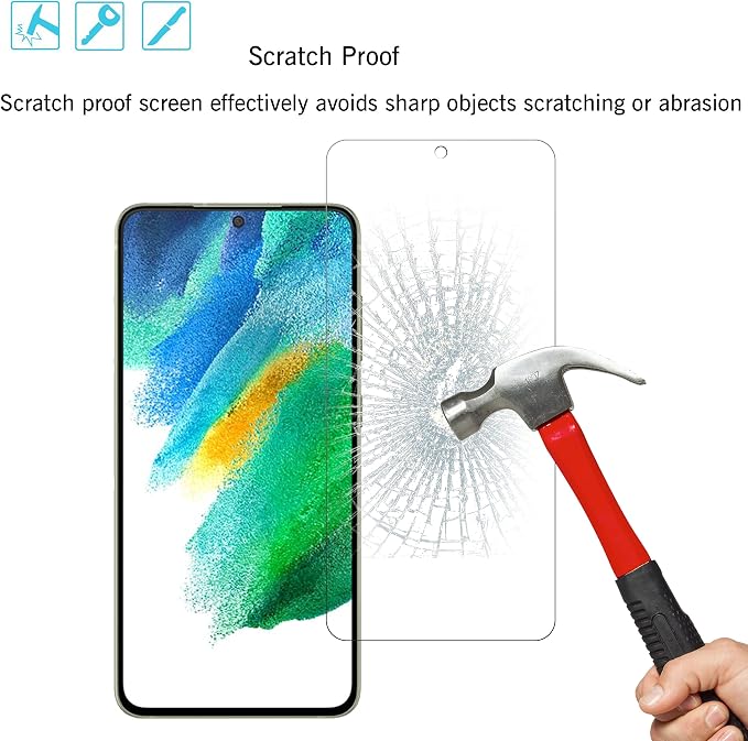 Ailun Glass Screen Protector for Galaxy S21fe 3Pack + 2Pack Camera Lens