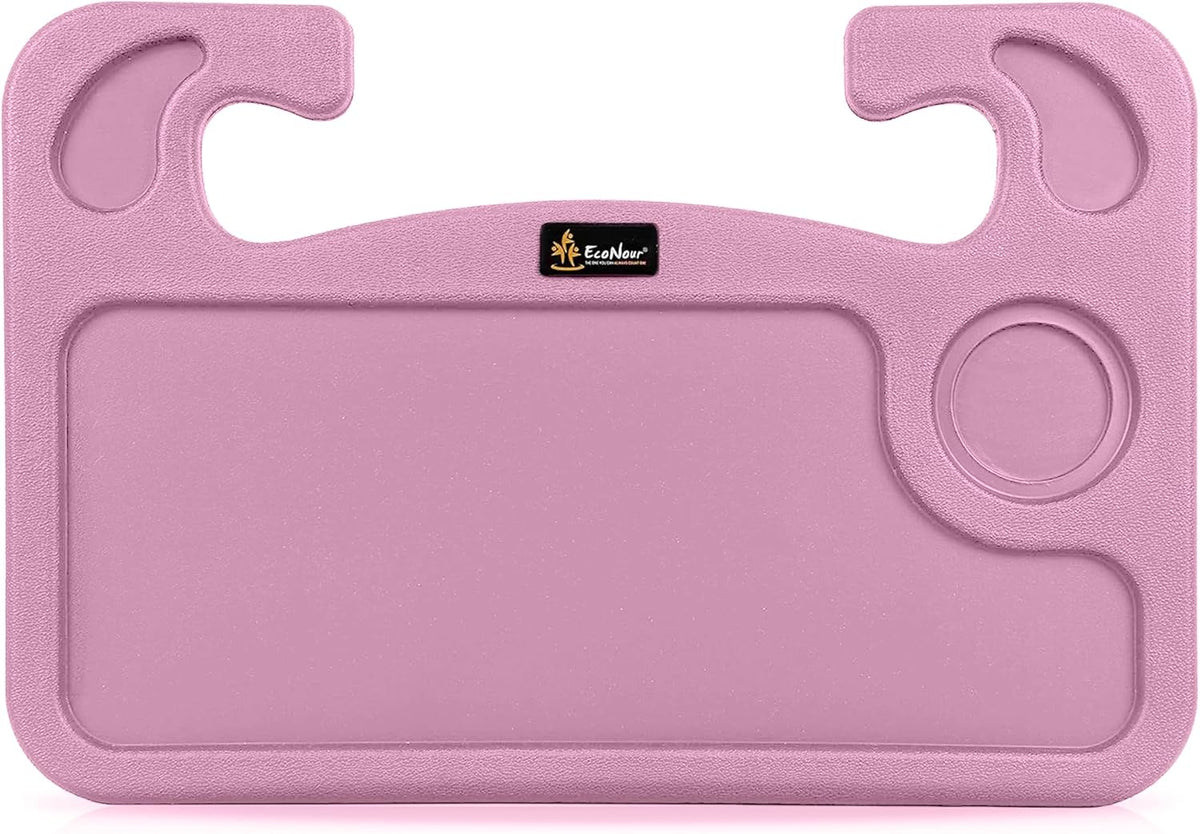 EcoNour 2 in 1 Car Steering Wheel Tray (Pink) | Car Tray for Laptop