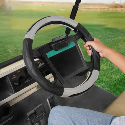 10L0L Golf Cart Steering Wheel Cover for Yamaha G29 & Club Car DS Precedent - 14" Premium Leather Anti-Slip Grip | UV-Resistant & Easy Installation