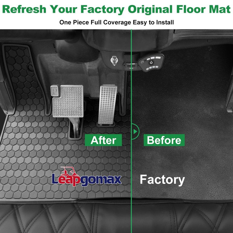 Yamaha Drive2 Golf Cart Floor Mat, Full Coverage Golf Cart Floor Mat Replacement for Yamaha Drive2 Models Only (2017-2023) and UMAX Rally 4x4-Black Trim