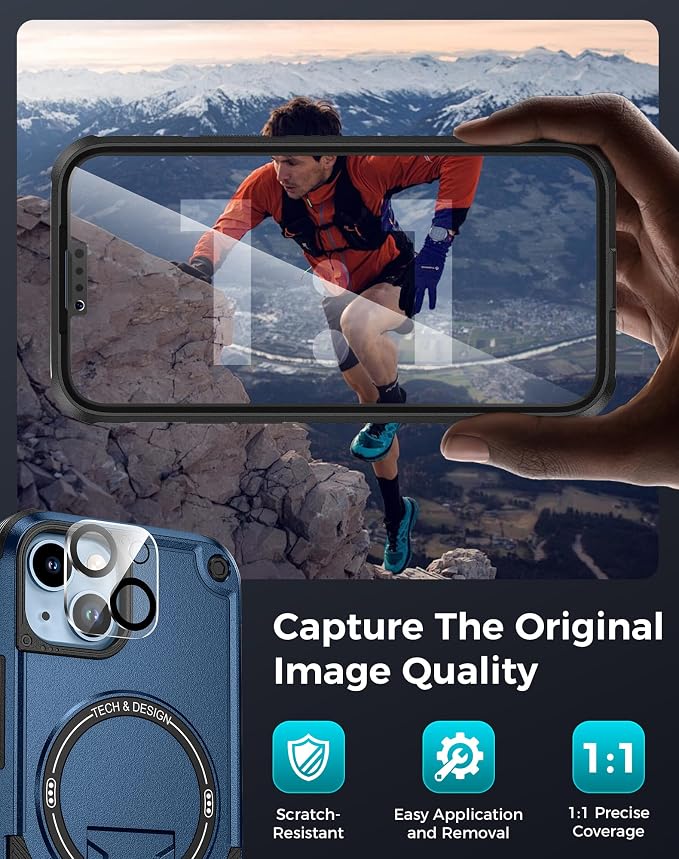 Goton for iPhone 14 Case with Privacy Tempered Glass Screen Protector & Camera