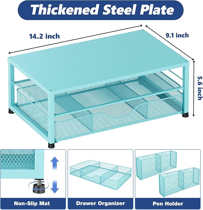 OPNICE Desk Organizers and Accessories, 2-Tier Computer Monitor Stand Riser