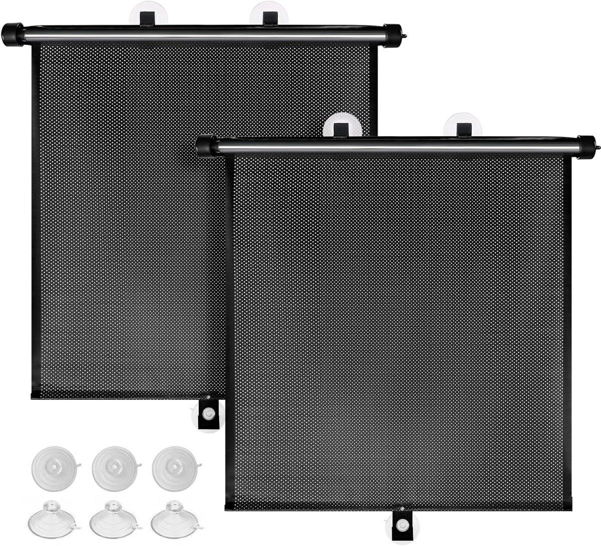 SYOURSELF Sun Shade for Car Window Baby, 2 Pack Retractable Sun Shade for Car Blocks Maximum UV Rays & Ice-Crystal Cooling, Roller Sunshade Visors for Baby, Children, Pets, and Passengers
