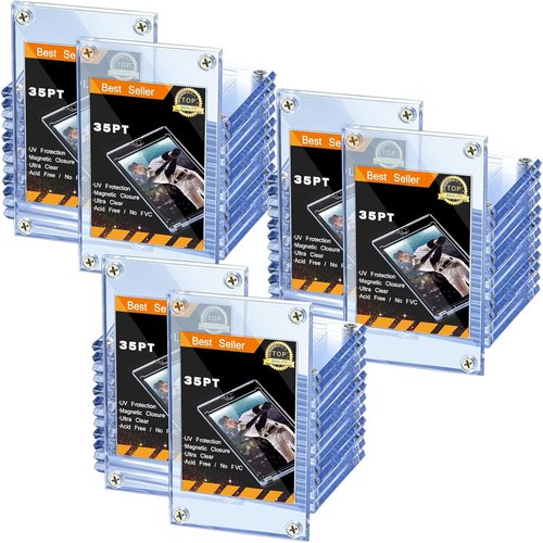 Jetec 20-Piece Baseball Card Protector Set - 35 Pt Acrylic Clear Display Holders for Sports Storage