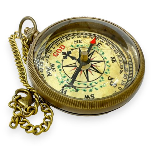 God’s Compass – Engraved Brass Compass with Leather Case, Inspirational Christian Religious Gift (Psalm 32:8), Perfect for Graduation, Baptism, Confirmation, Men & Women