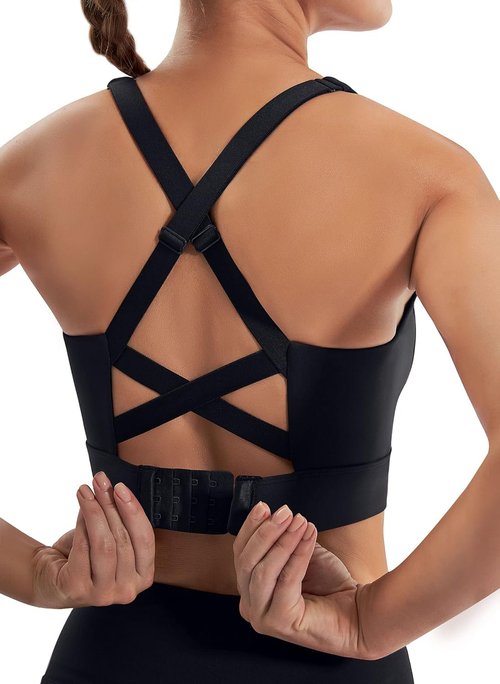 Ewedoos High Support Sports Bra - Adjustable, Push-Up Design for High Impact Workouts | Women's Activewear