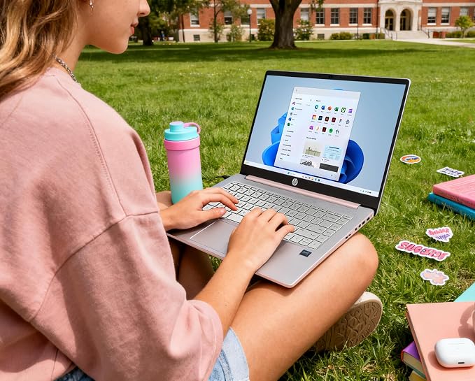 HP 14 Essential Laptop Computer, 2026 Edition, 4GB DDR5 RAM, 128GB SSD, Intel N150 CPU, Long Battery Life, 1TB Cloud Storage, Windows 11 with Microsoft 365